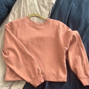 Pink Cropped shoulder pad sweater